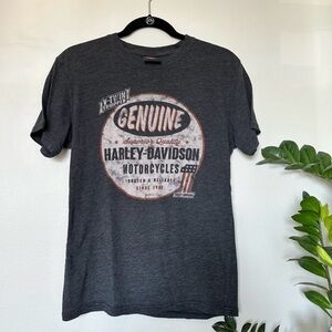 Harley-Davidson Gray Short Sleeve Tee with Vintage Logo